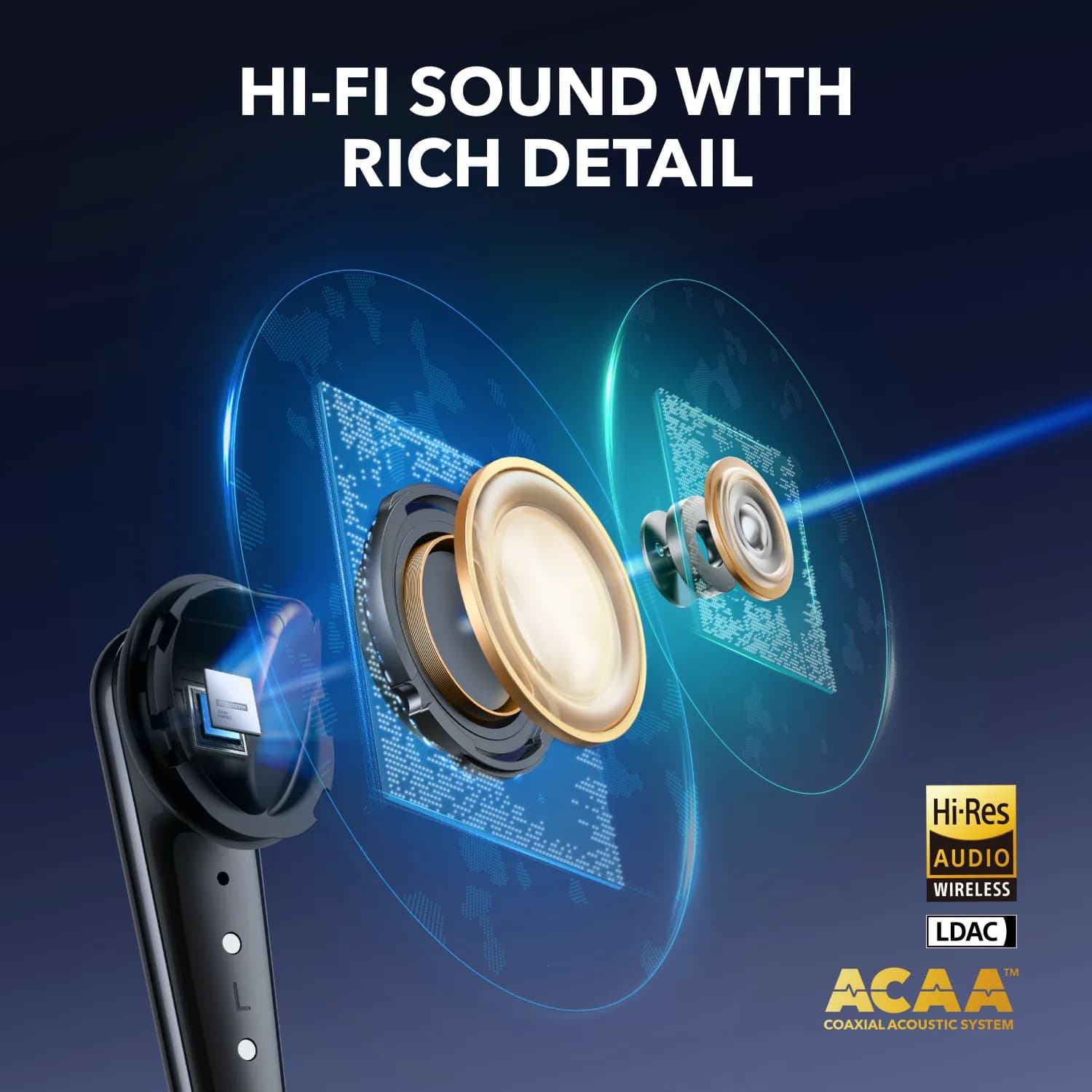 هدفون بی‌سیم انکر Soundcore Liberty 4 Pro | نویزکنسلینگ Adaptative ANC 3.0 + LDAC + Hi-Res — تصویر ۴