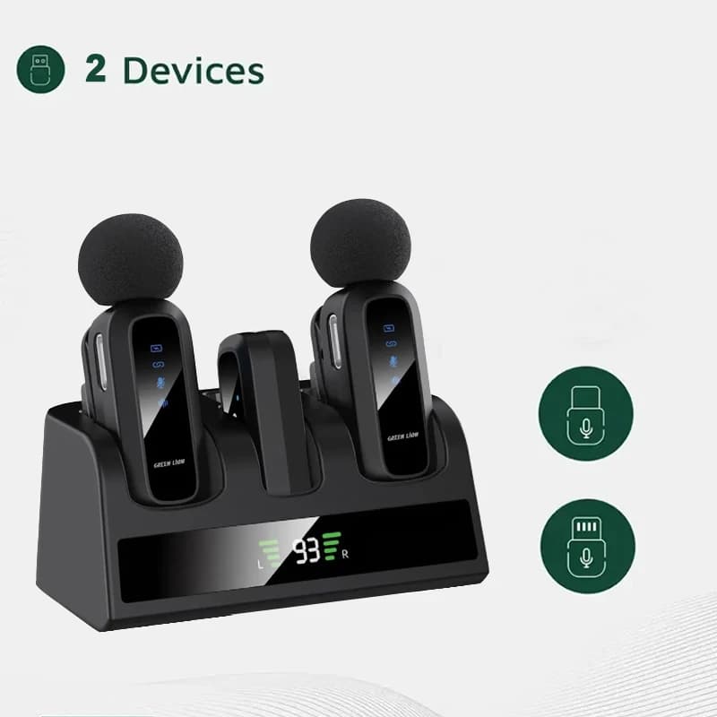 ست میکروفن بی سیم گرین لاین مدل GM-89X با درگاه اتصال USB-C — تصویر ۲