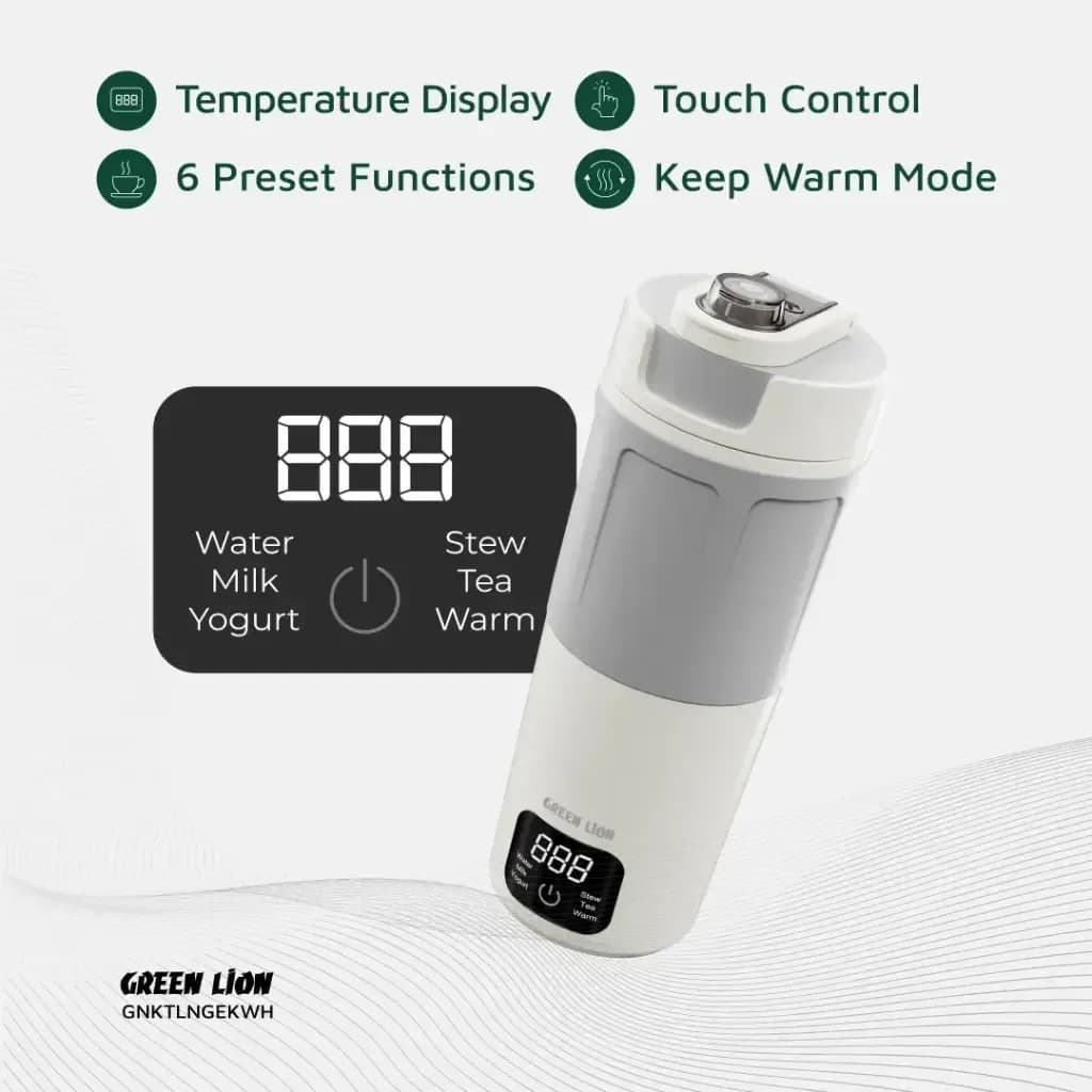 کتری برقی سفری گرین لاین Kettle & Go ظرفیت 600 میلیلیتر مدل GL-EK4 — تصویر ۸