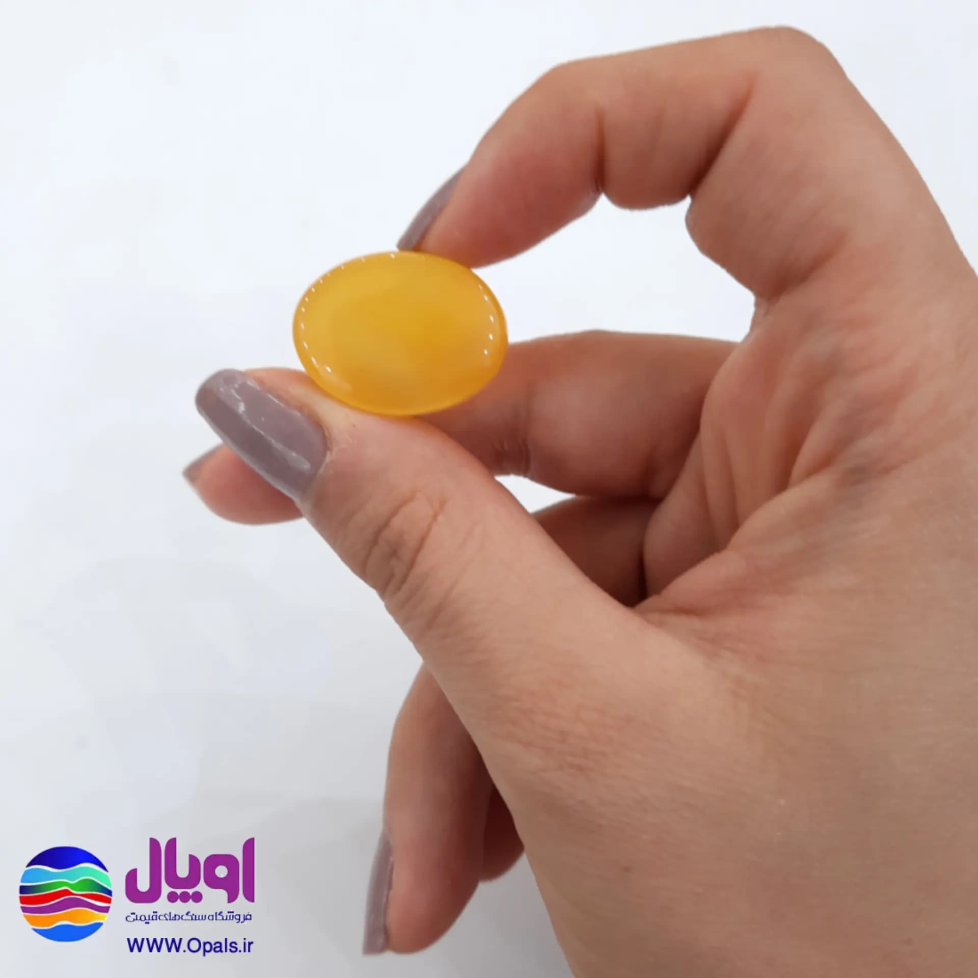 نگین عقیق زرد بیضی 5 گرم — تصویر ۴