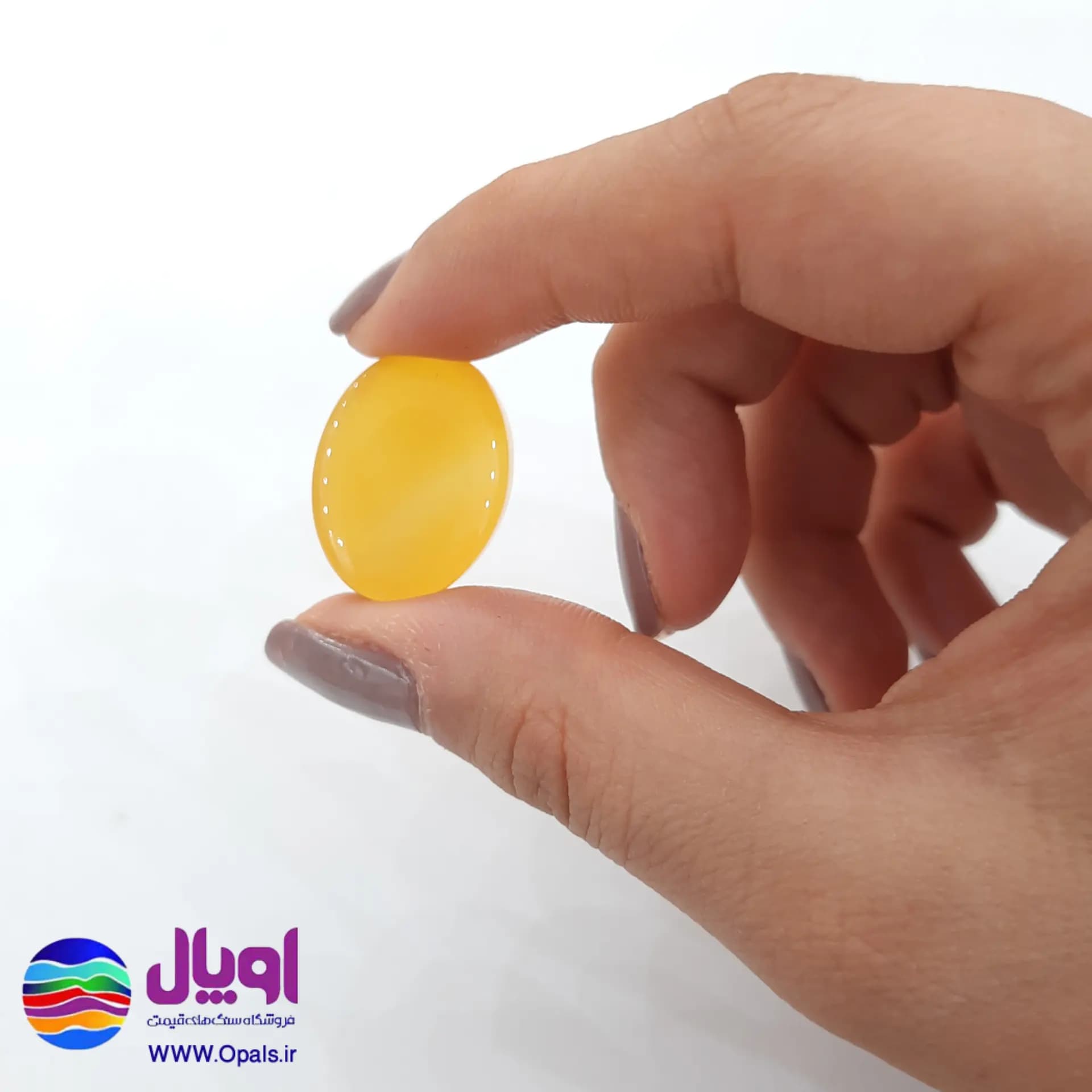 نگین عقیق زرد بیضی 5 گرم — تصویر ۲
