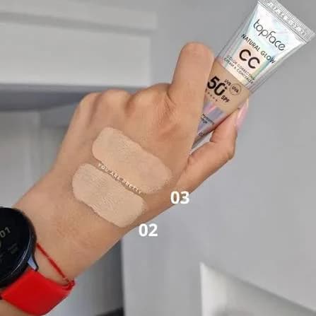 سی‌سی‌کرم و کانسیلر 02‌ تاپ‌فیس رنگ Warm Beige حجم 40 میلی لیتر — تصویر ۵