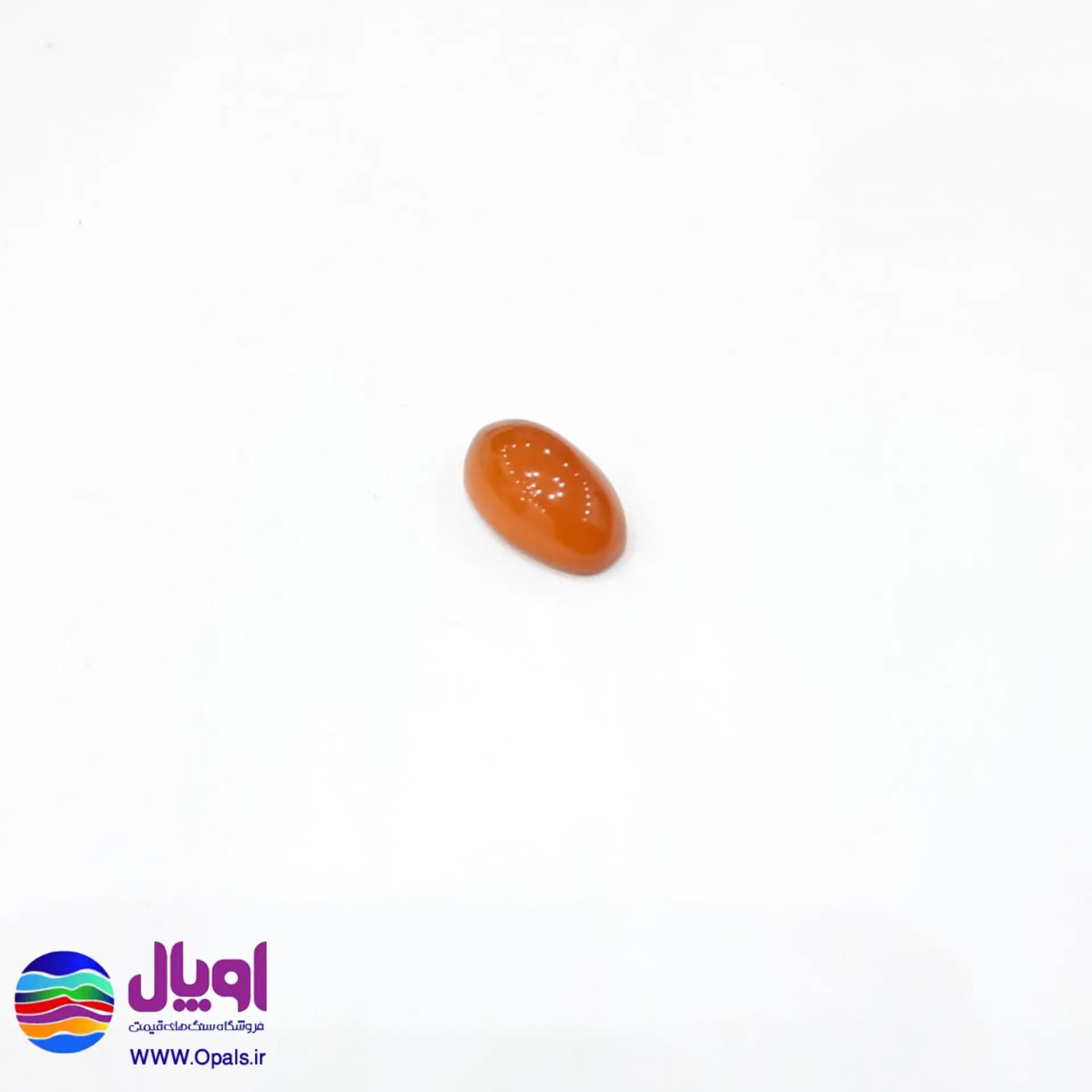 نگین عقیق نارنجی بیضی 2.12 گرم