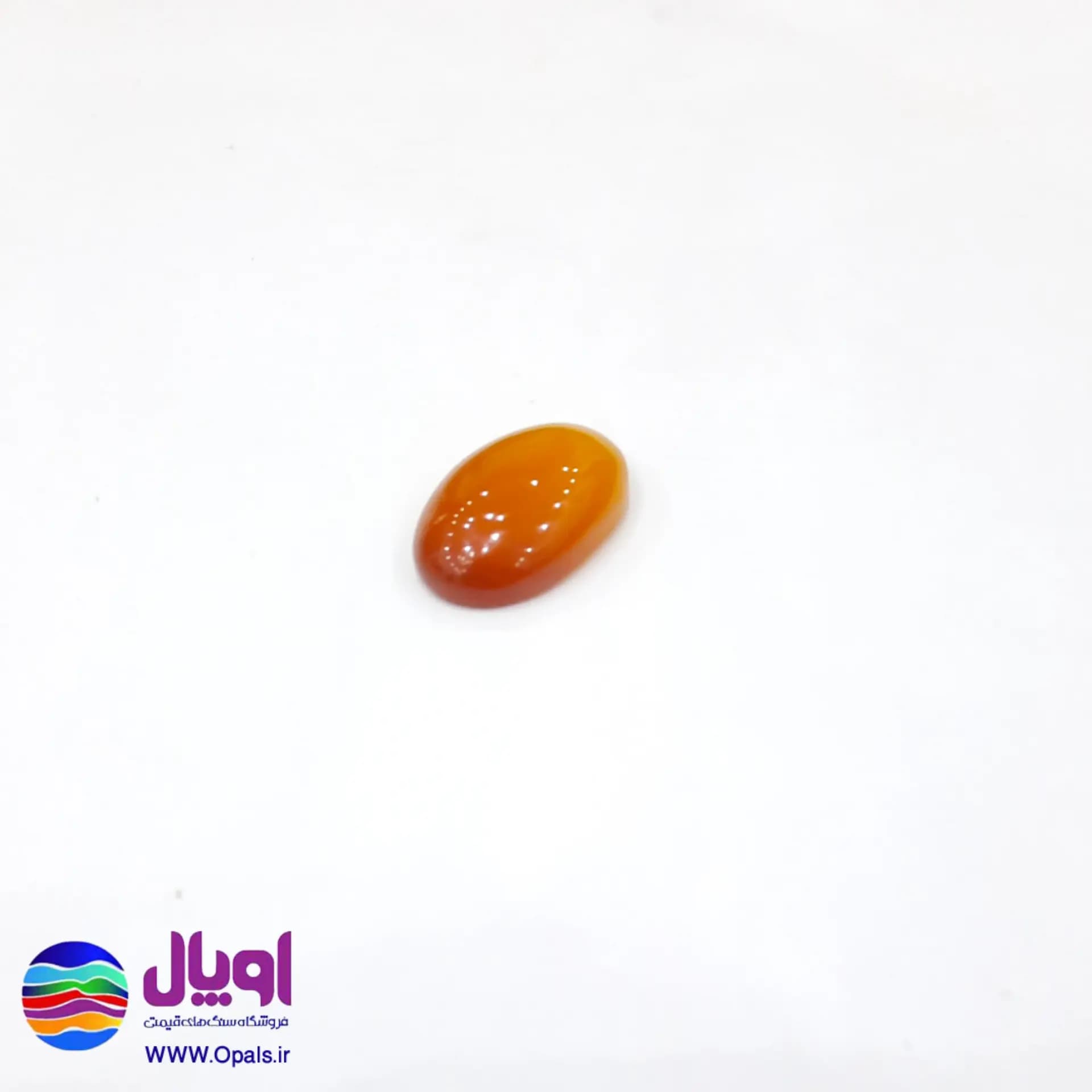 نگین عقیق نارنجی بیضی 5.8 گرم