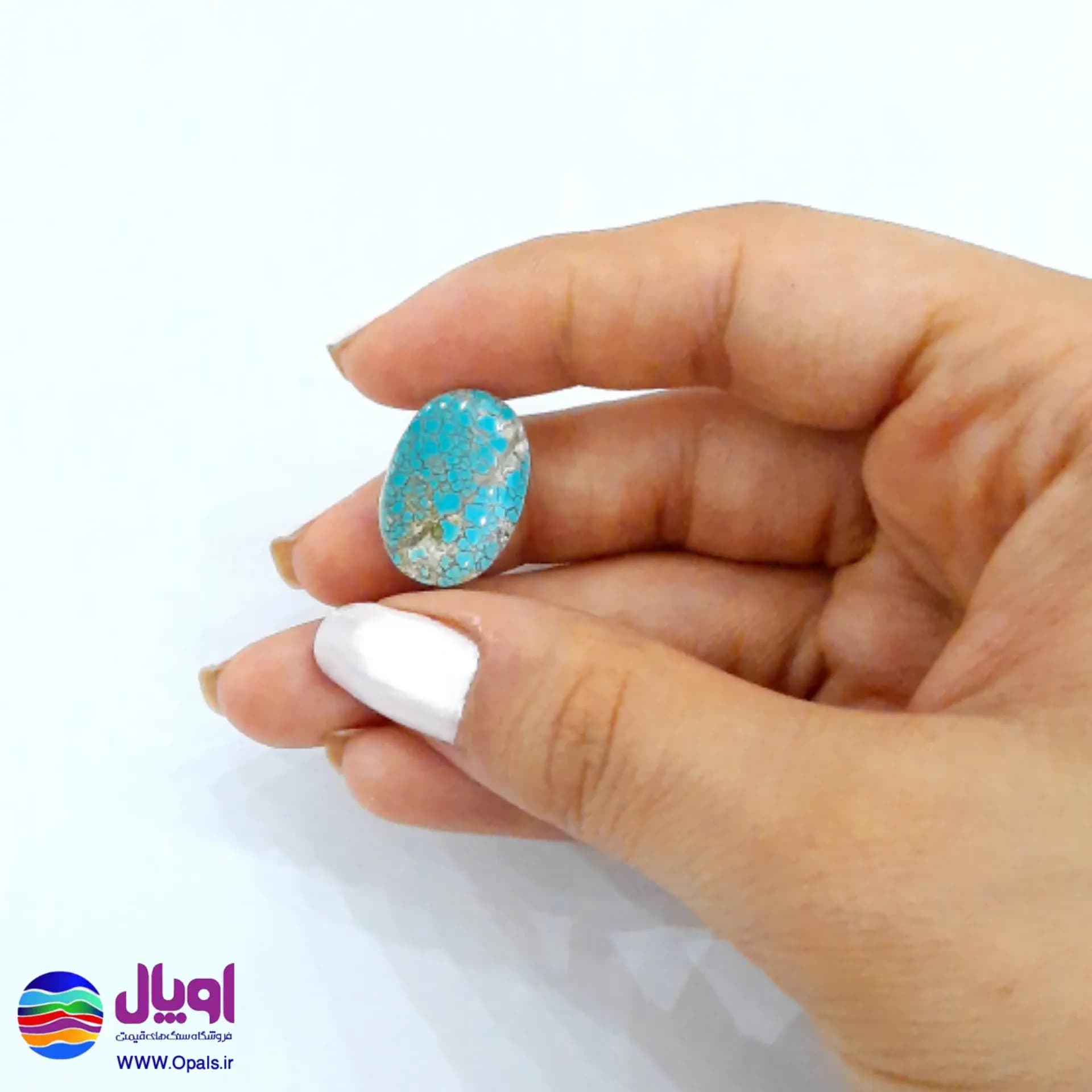 نگین فیروزه نیشابور بیضی 2.15 گرم — تصویر ۳
