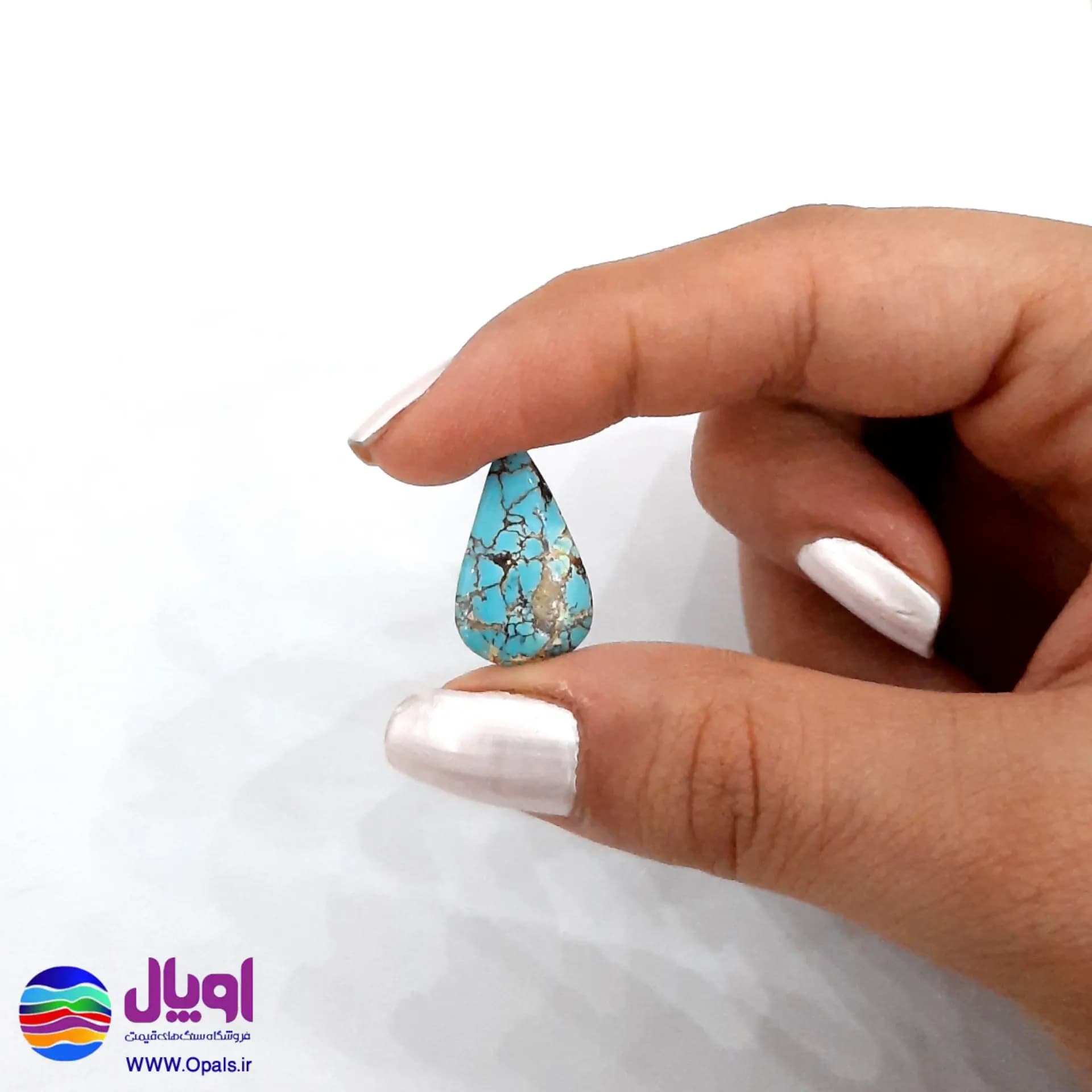 نگین فیروزه نیشابور اشکی 1.7 گرم — تصویر ۲