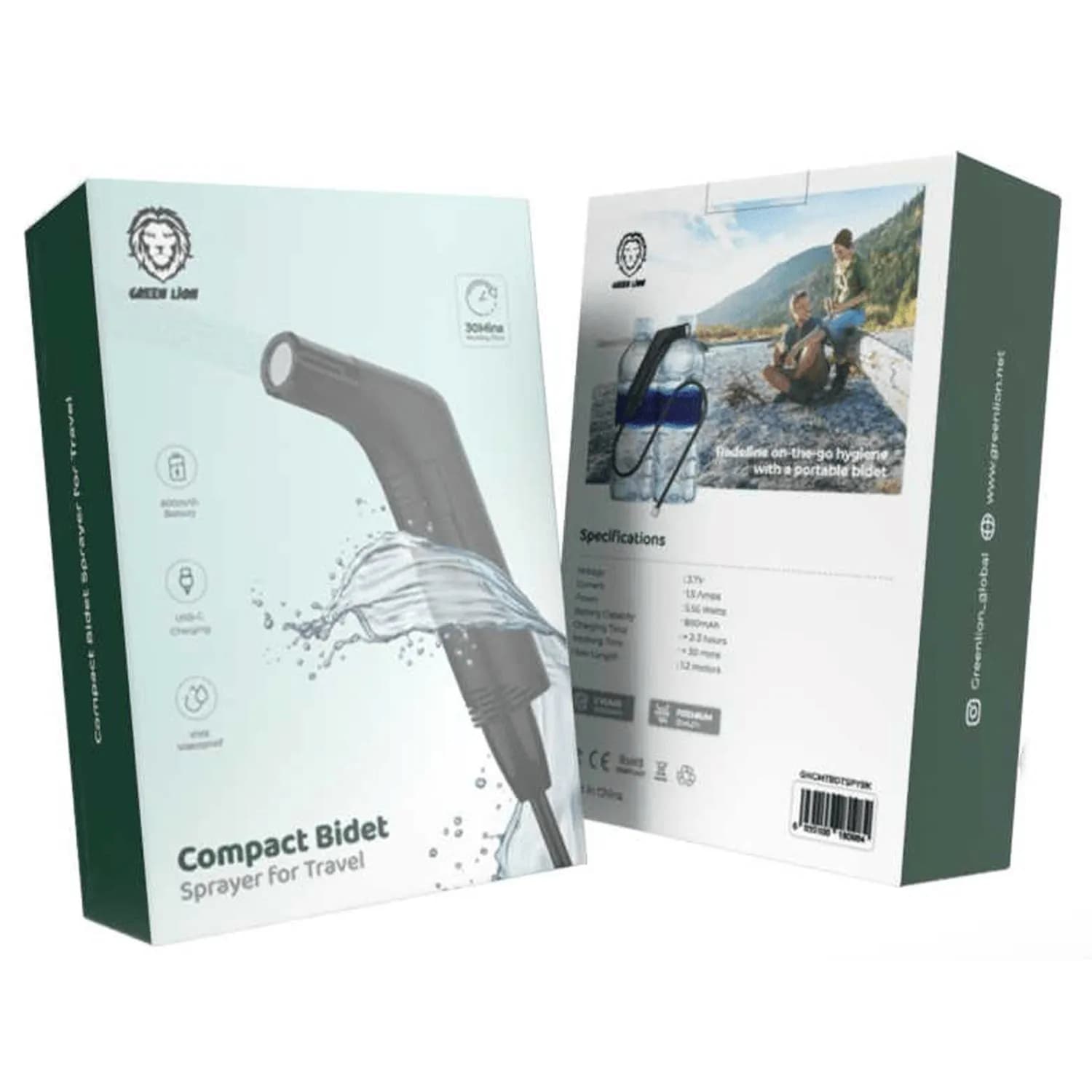 آب پاش (بیده) مسافرتی کامپکت کمپی گرین لاین | Green Lion Compact Bidet Sprayer for Travel — تصویر ۵