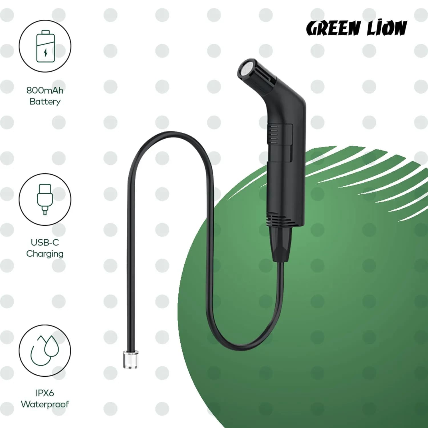 آب پاش (بیده) مسافرتی کامپکت کمپی گرین لاین | Green Lion Compact Bidet Sprayer for Travel — تصویر ۲