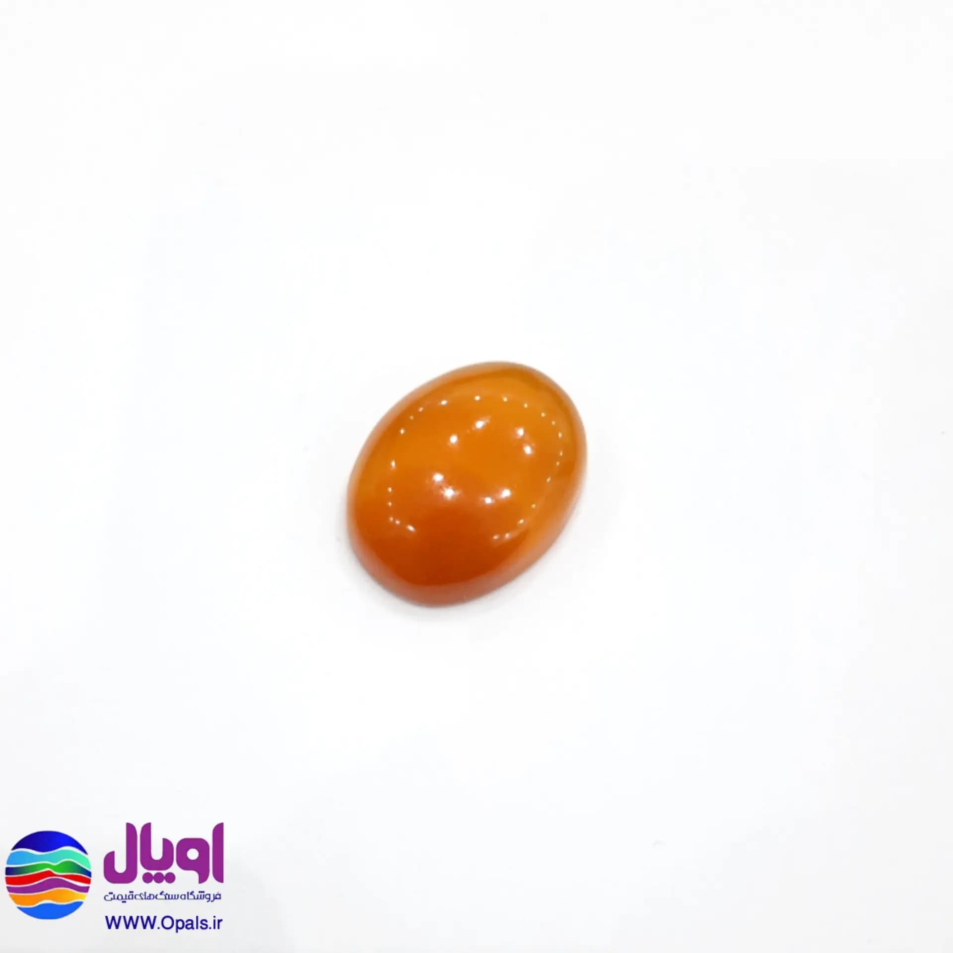 نگین عقیق نارنجی بیضی 7.17 گرم