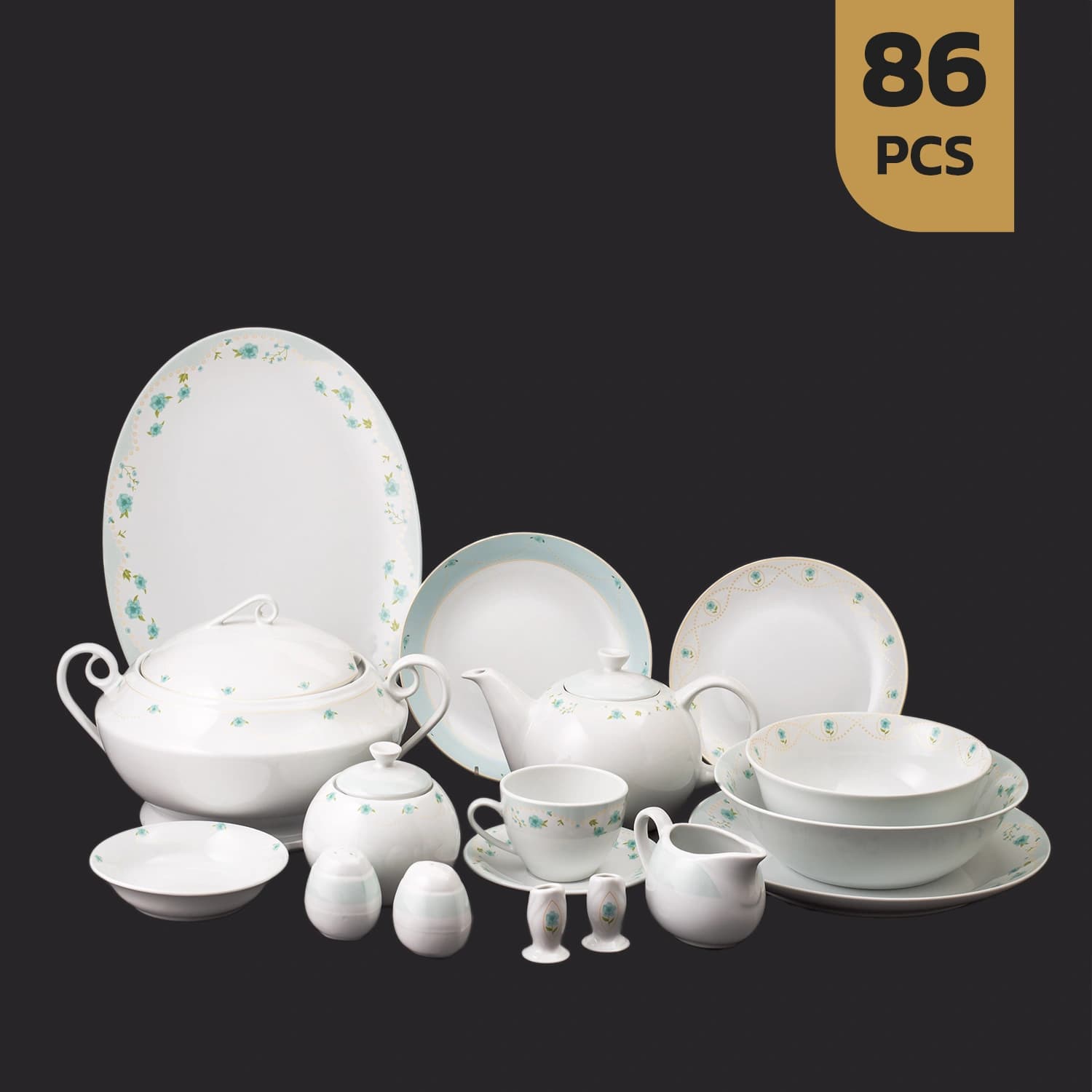 سرویس ۸۶ پارچه چینی مقصود طرح دوروتی