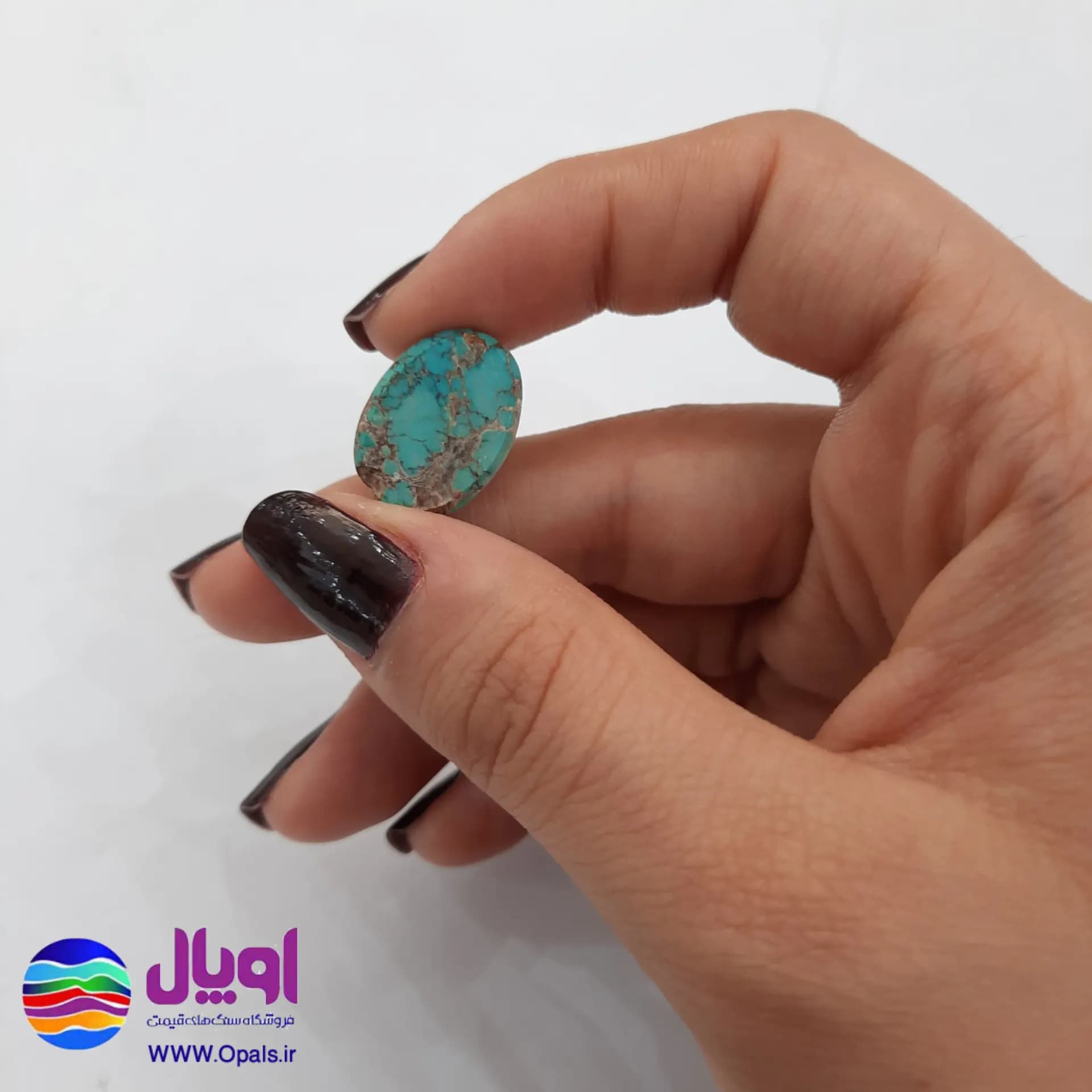 نگین فیروزه نیشابور بیضی 2.8 گرم — تصویر ۴