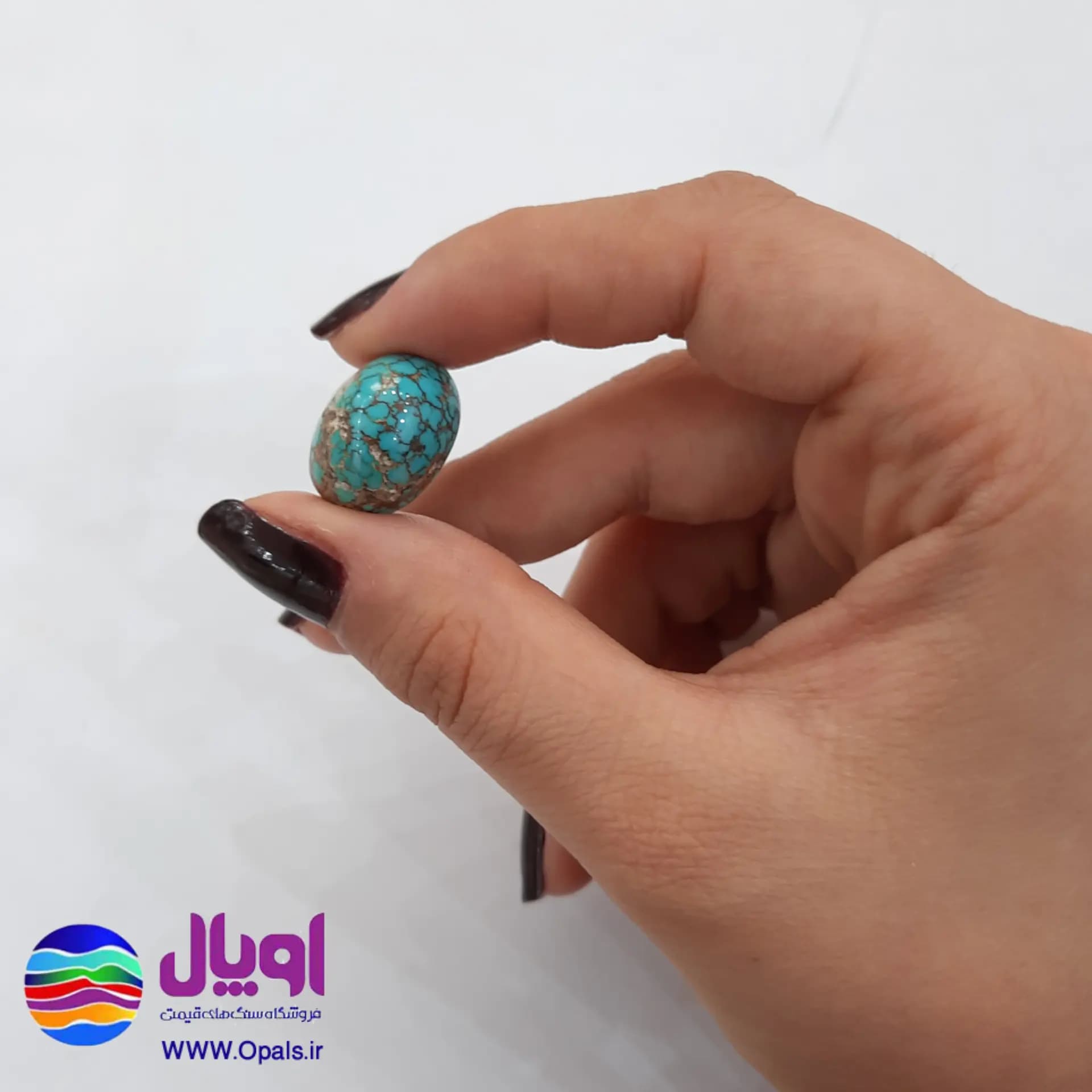 نگین فیروزه نیشابور بیضی 2.8 گرم — تصویر ۲