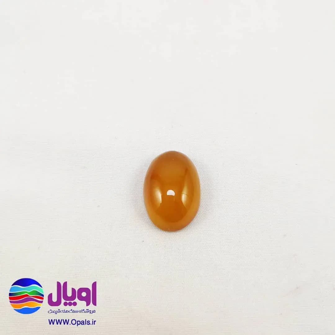 نگین عقیق زرد عسلی بیضی 2.03 گرم