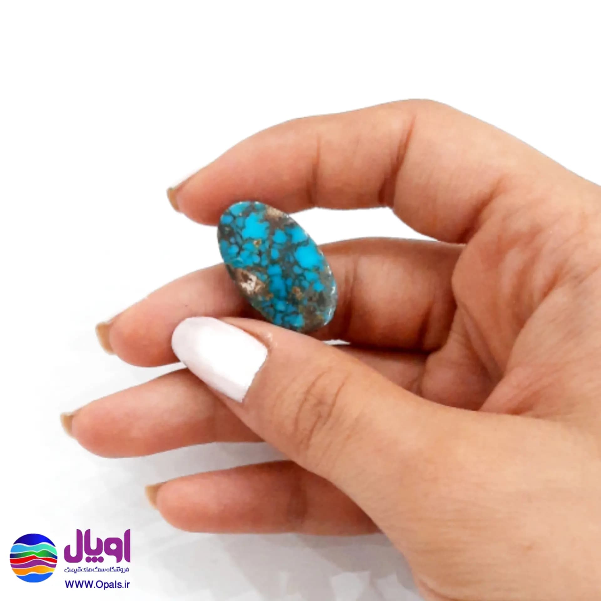 نگین فیروزه نیشابور بیضی 3.5 گرم — تصویر ۲