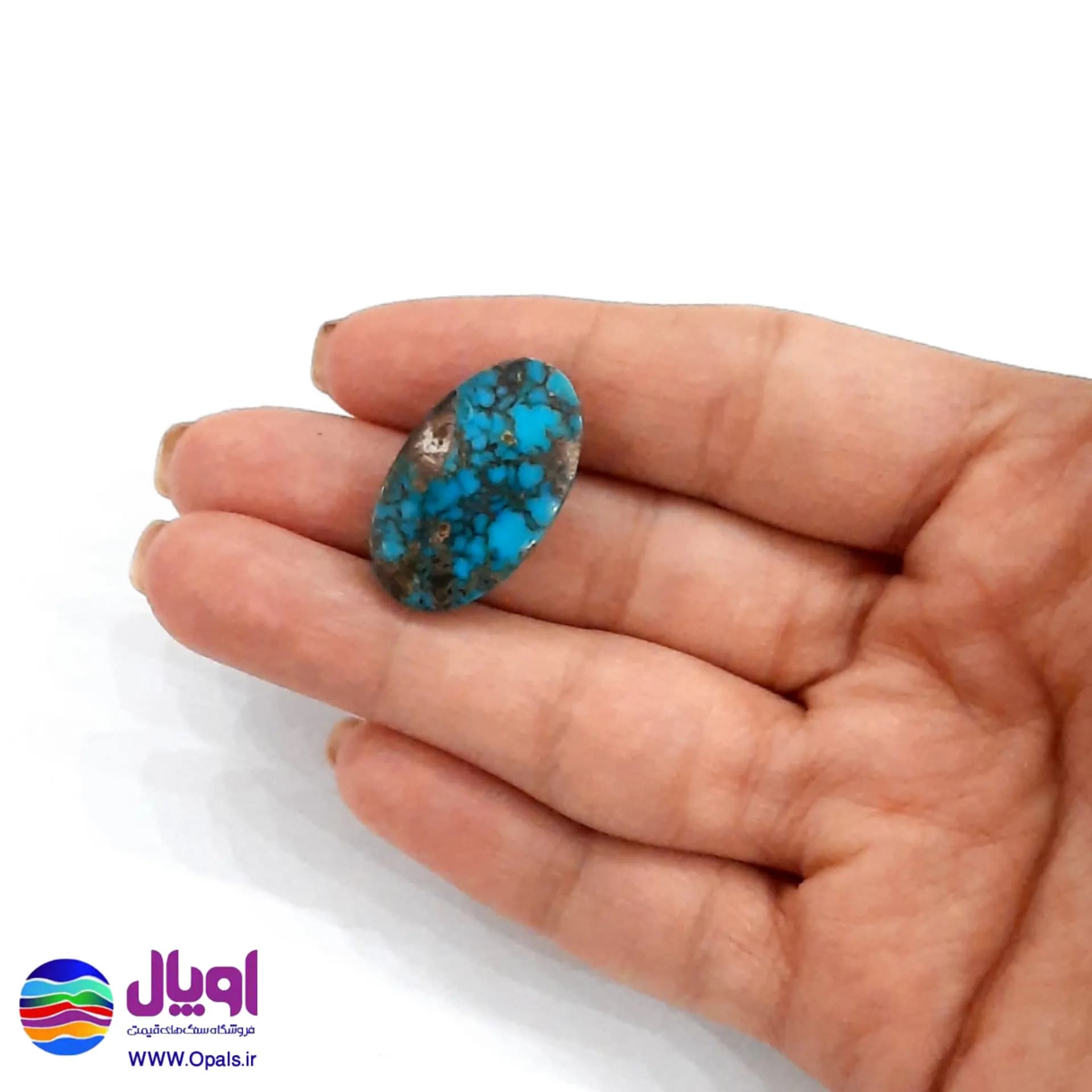 نگین فیروزه نیشابور بیضی 3.5 گرم — تصویر ۴