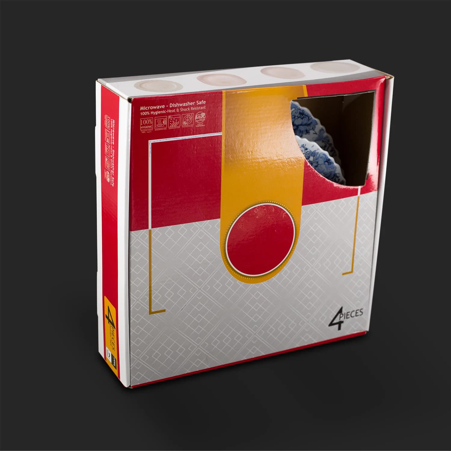 سرویس 4 پارچه اپال دینو طرح ریحان خاکستری — تصویر ۲