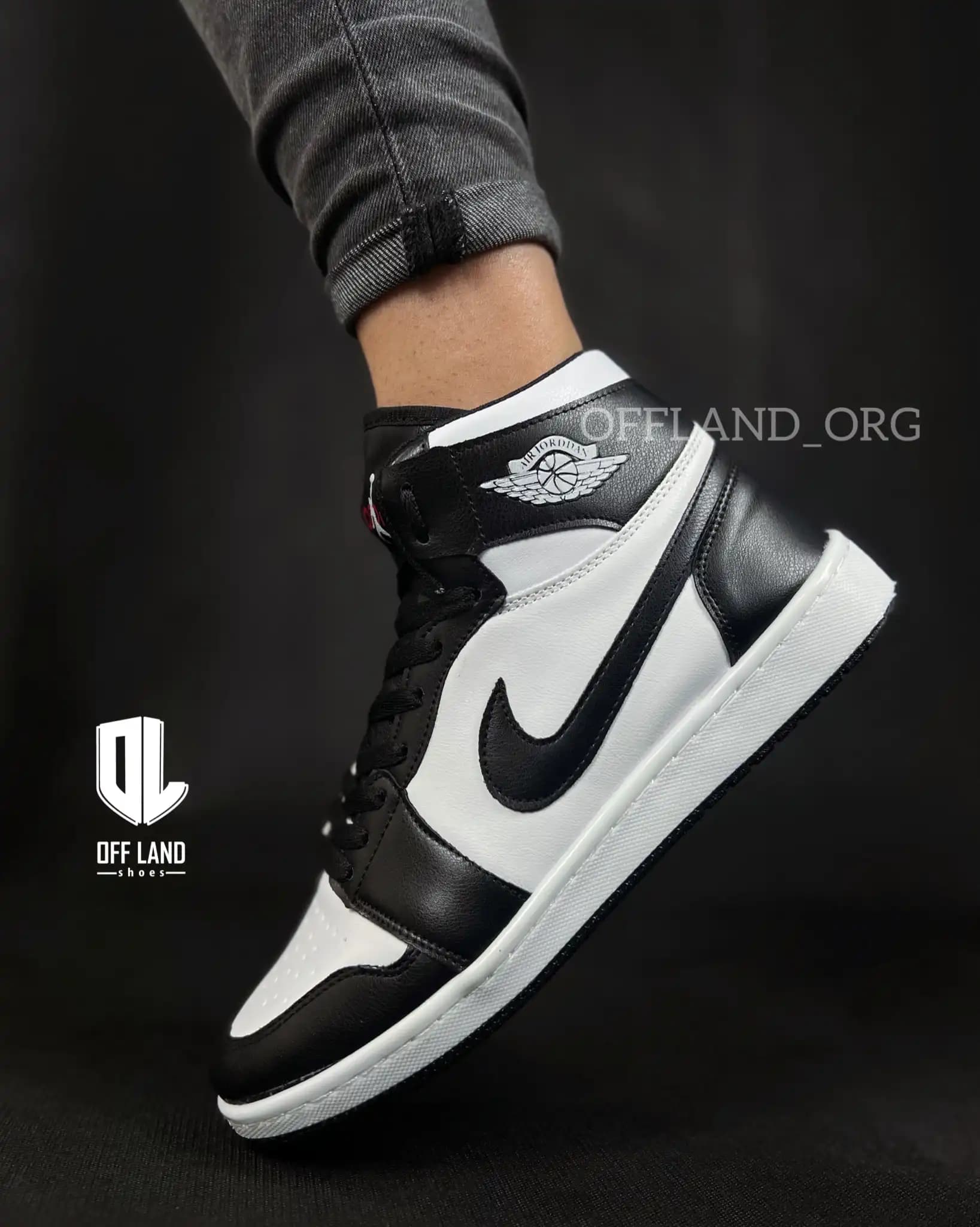 کفش نایک جردن 1 مشکی سفید | nike jordan 1 black white | کد:1052 — تصویر ۳
