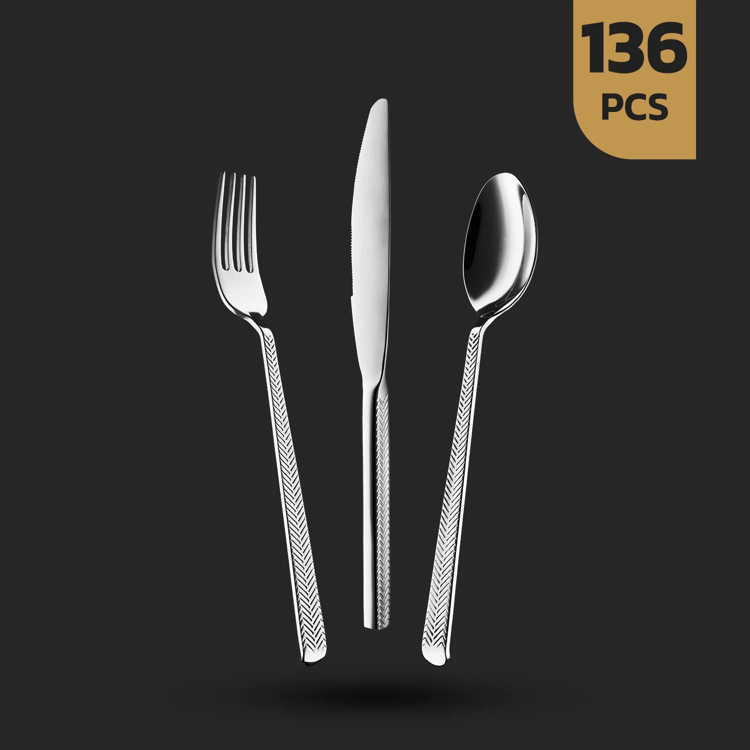 سرویس قاشق و چنگال 136 پارچه 24 نفره طرح السا
