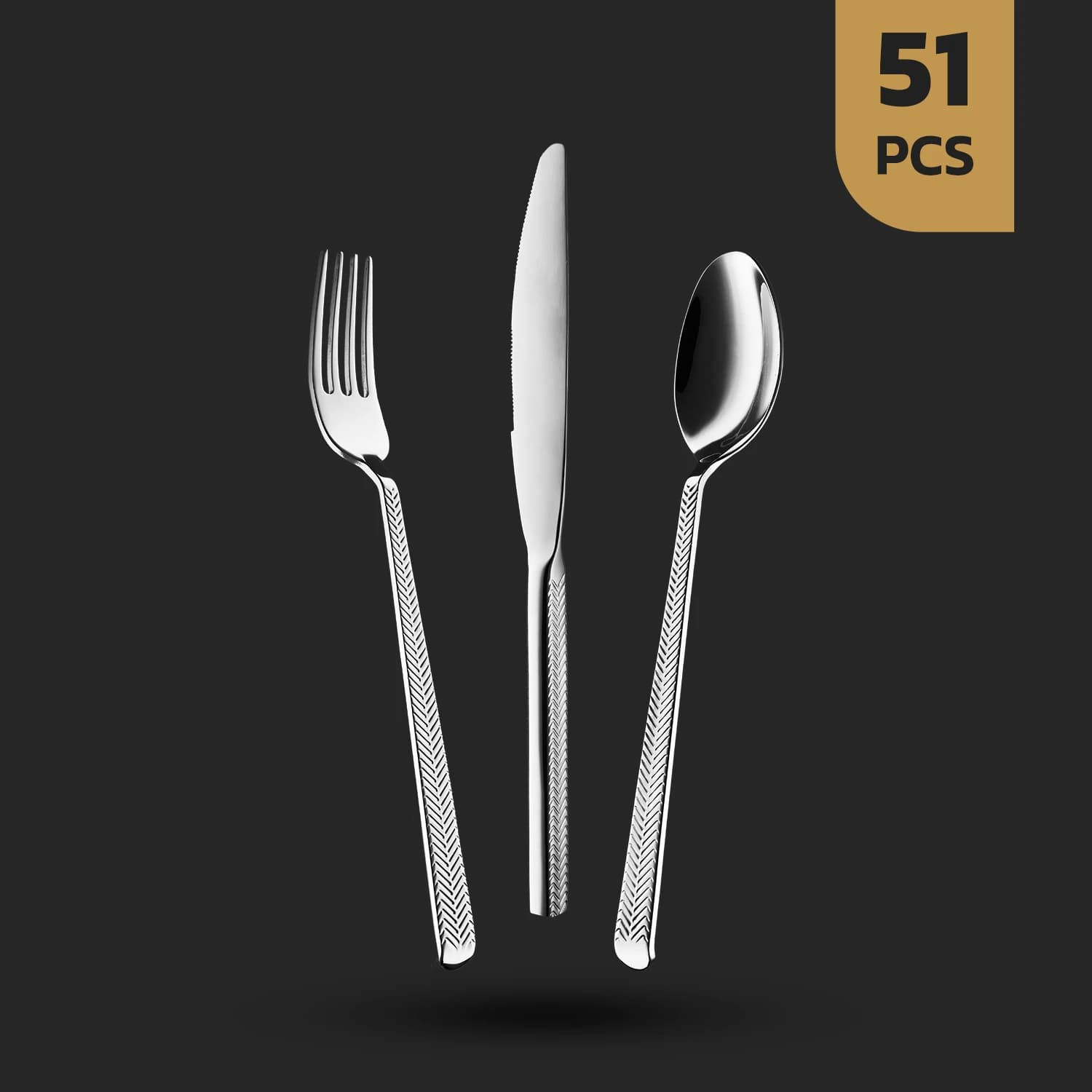 سرویس قاشق چنگال 51 پارچه 6 نفره طرح السا