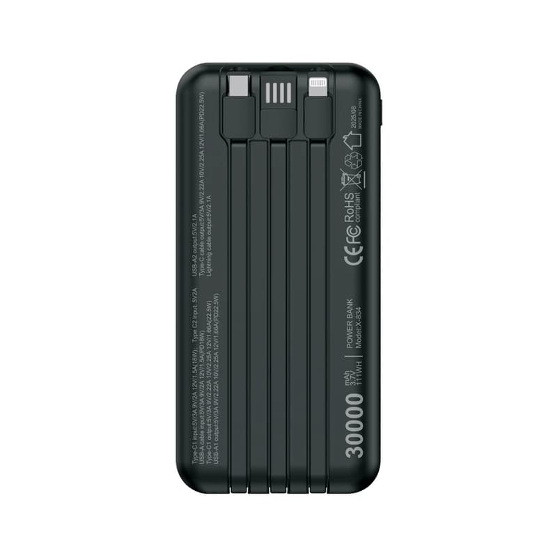 پاوربانک ایکس انرژی X-ENERGY مدل X-834 22.5W ظرفیت 30000 میلی آمپر ساعت — تصویر ۲
