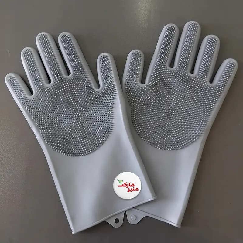 دستکش سیلیکونی ظرفشویی اسکاج دار — تصویر ۸