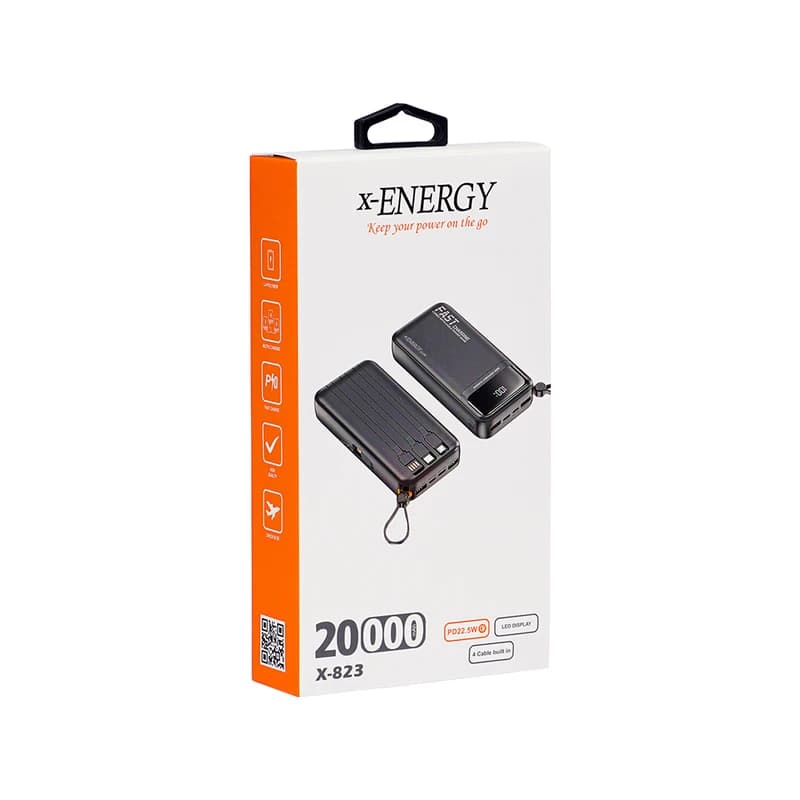 پاوربانک 22.5 وات ایکس انرژی X-ENERGY مدل X-823 ظرفیت 20000 میلی آمپر ساعت نه