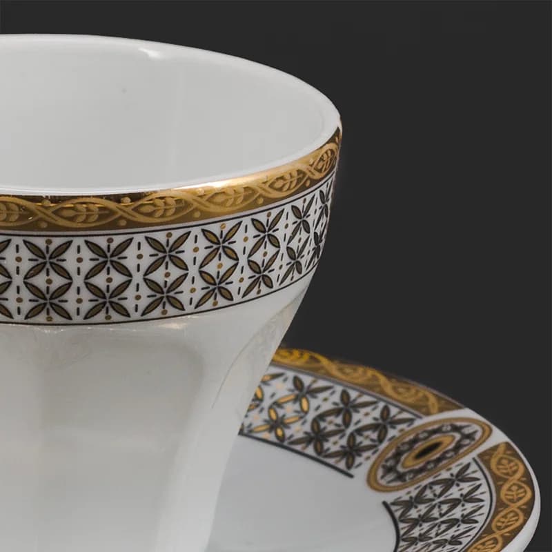 سرویس 14 پارچه چای خوری چینی مقصود طرح زنبور طلا — تصویر ۲