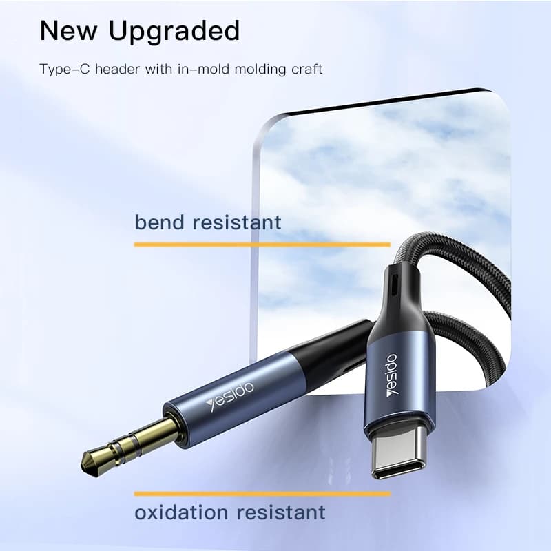کابل تبدیل USB-C به AUX یسیدو Yesido مدل YAU-36 طول 1 متر — تصویر ۴