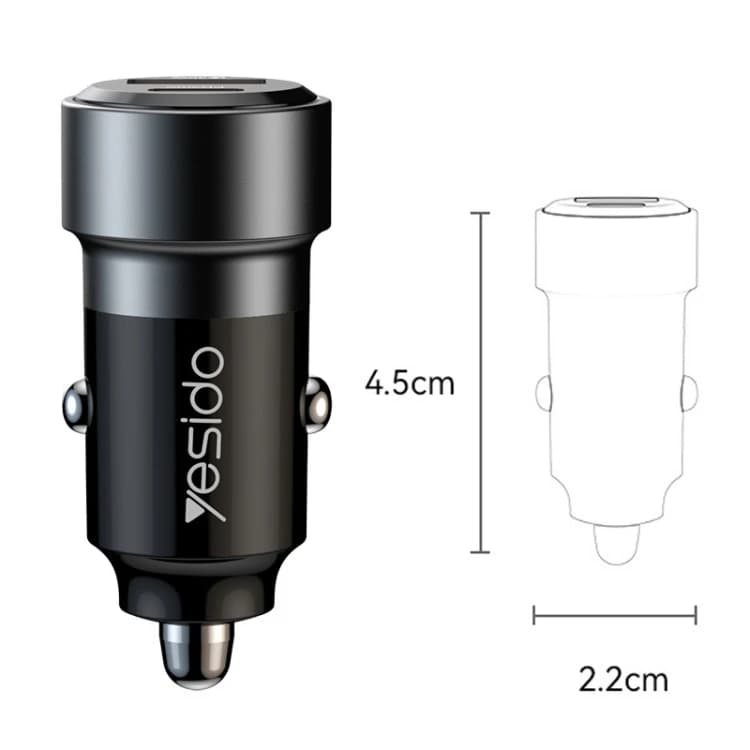 شارژر فندکی 60 وات یسیدو Yesido مدل Y54 — تصویر ۵