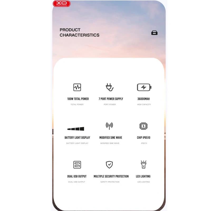 پاوربانک ایکس او XO مدل BS100 ظرفیت 12000 میلی آمپر ساعت — تصویر ۷