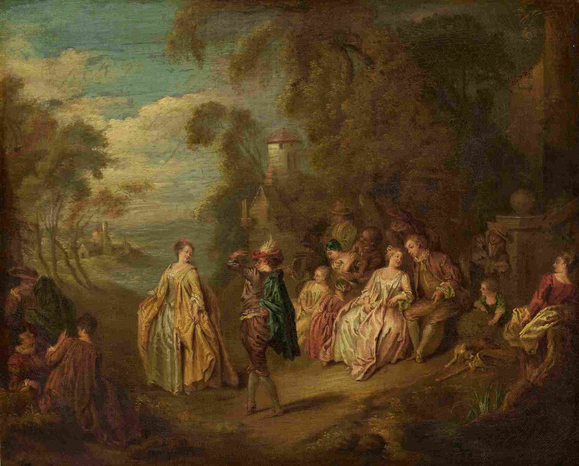 نقاشی after Jean-Baptiste Joseph Pater – Fête Champêtre