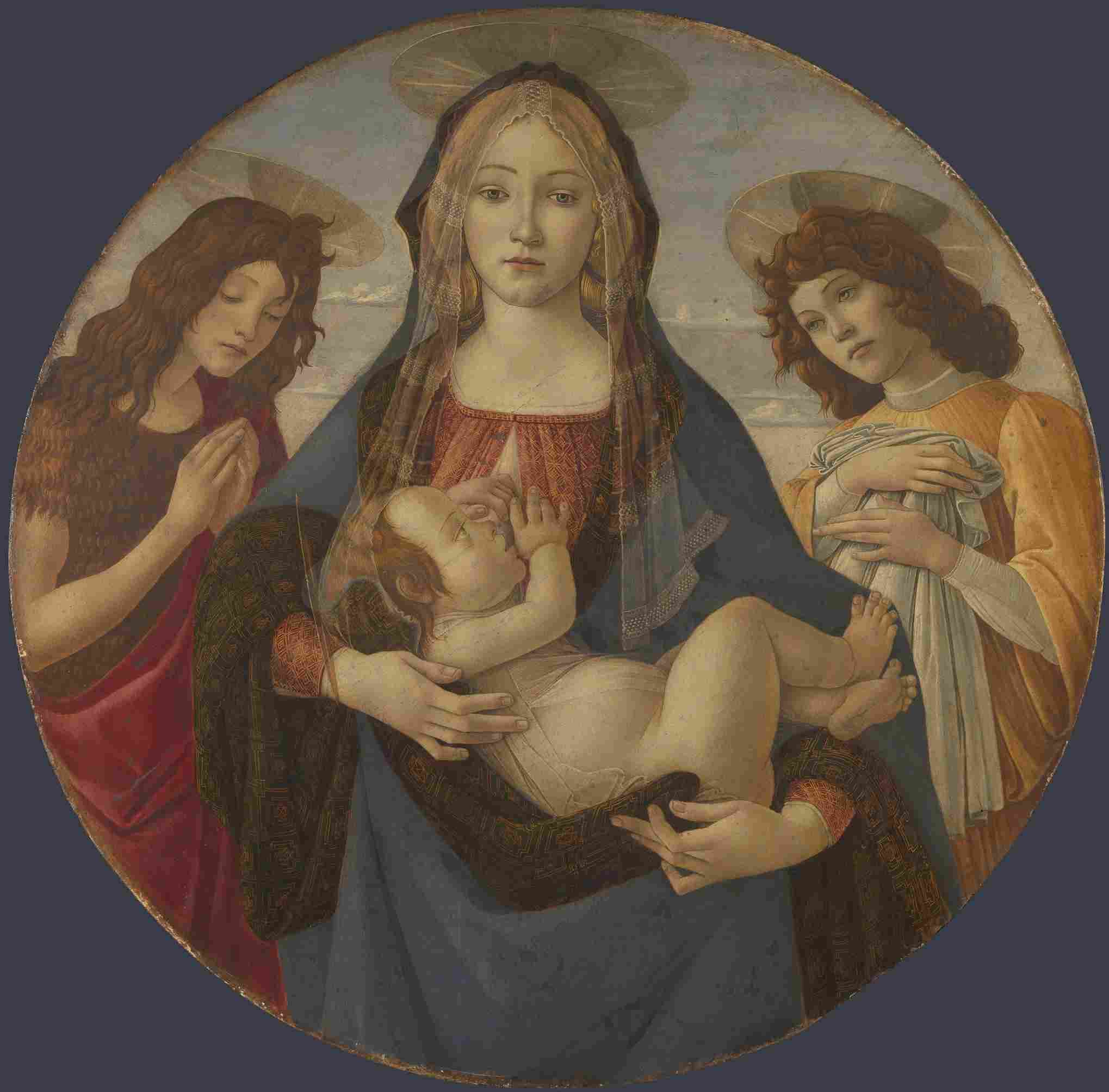 نقاشی Workshop of Sandr Botticelli The Virgin and Child with Saint John