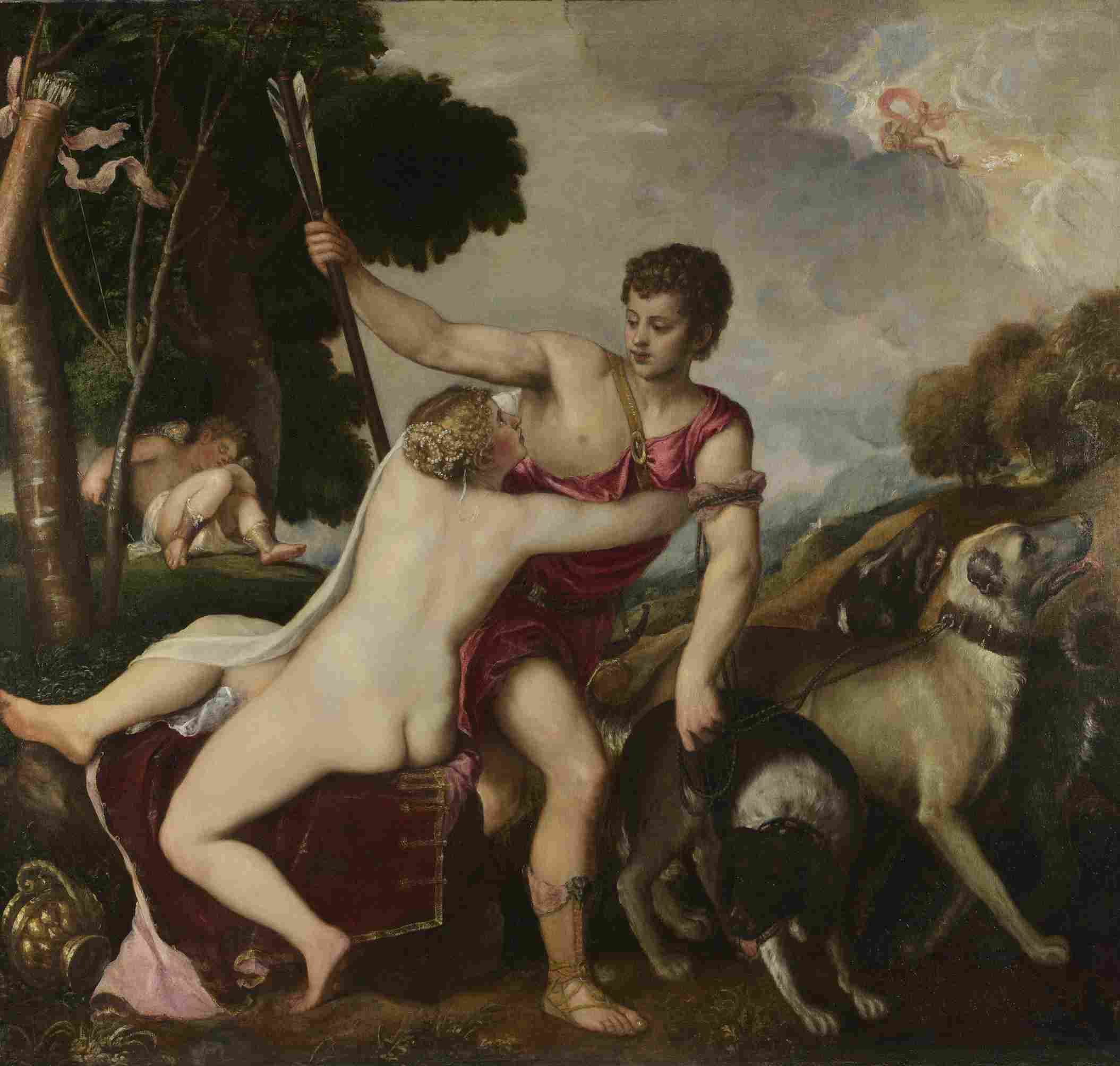 نقاشی Workshop of Titian – Venus and Adonis