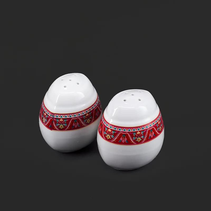 سرویس 9 پارچه چینی طرح ترنج-زرشکی — تصویر ۳