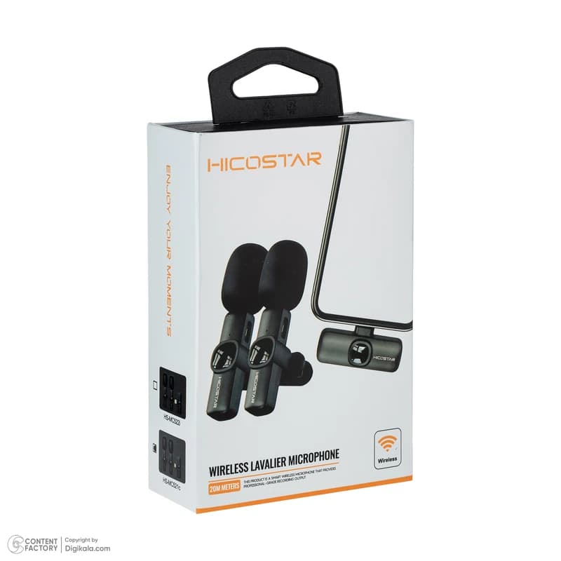 میکروفن یقه ای هایکو استار HICOSTAR مدل HS-MC521C بادرگاه اتصال USB-C