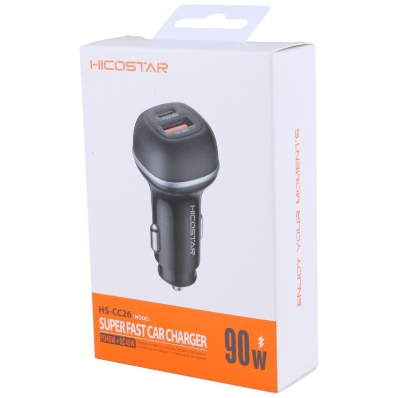 شارژر فندکی فست شارژ 90W هایکو استار HICOSTAR مدل HS-CC26 — تصویر ۶