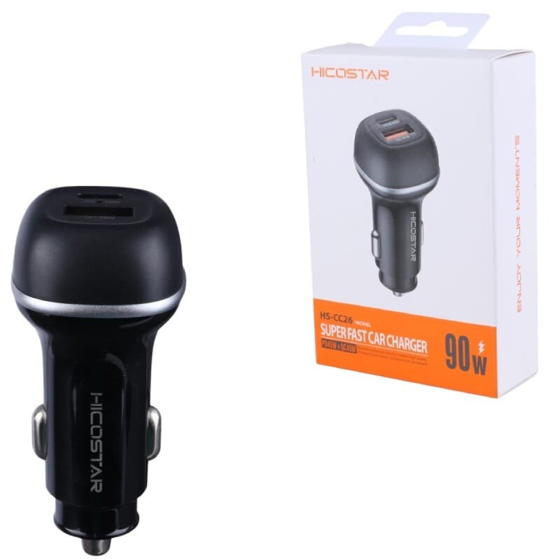 شارژر فندکی فست شارژ 90W هایکو استار HICOSTAR مدل HS-CC26