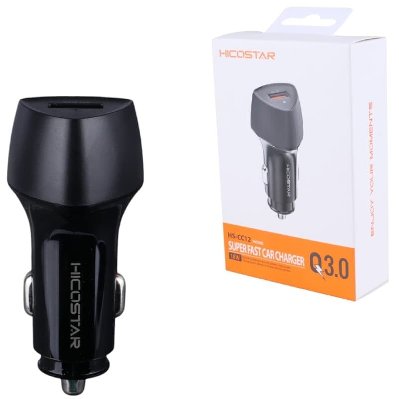 شارژر فندکی فست شارژ 18W هایکو استار HICOSTAR مدل HS-CC12