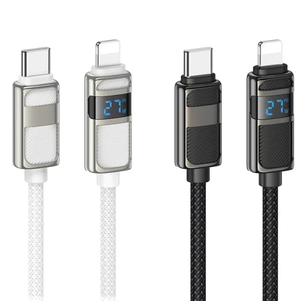 کابل شارژ هوکو hoco مدل U137 با سری Type-C به Lightning نمایشگر دار — تصویر ۵