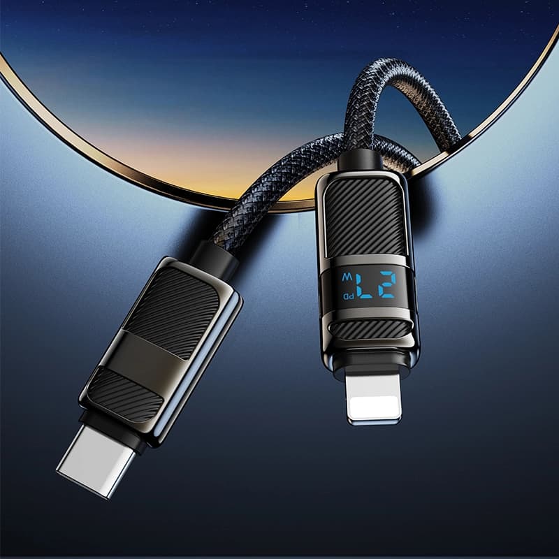 کابل شارژ هوکو hoco مدل U137 با سری Type-C به Lightning نمایشگر دار — تصویر ۴