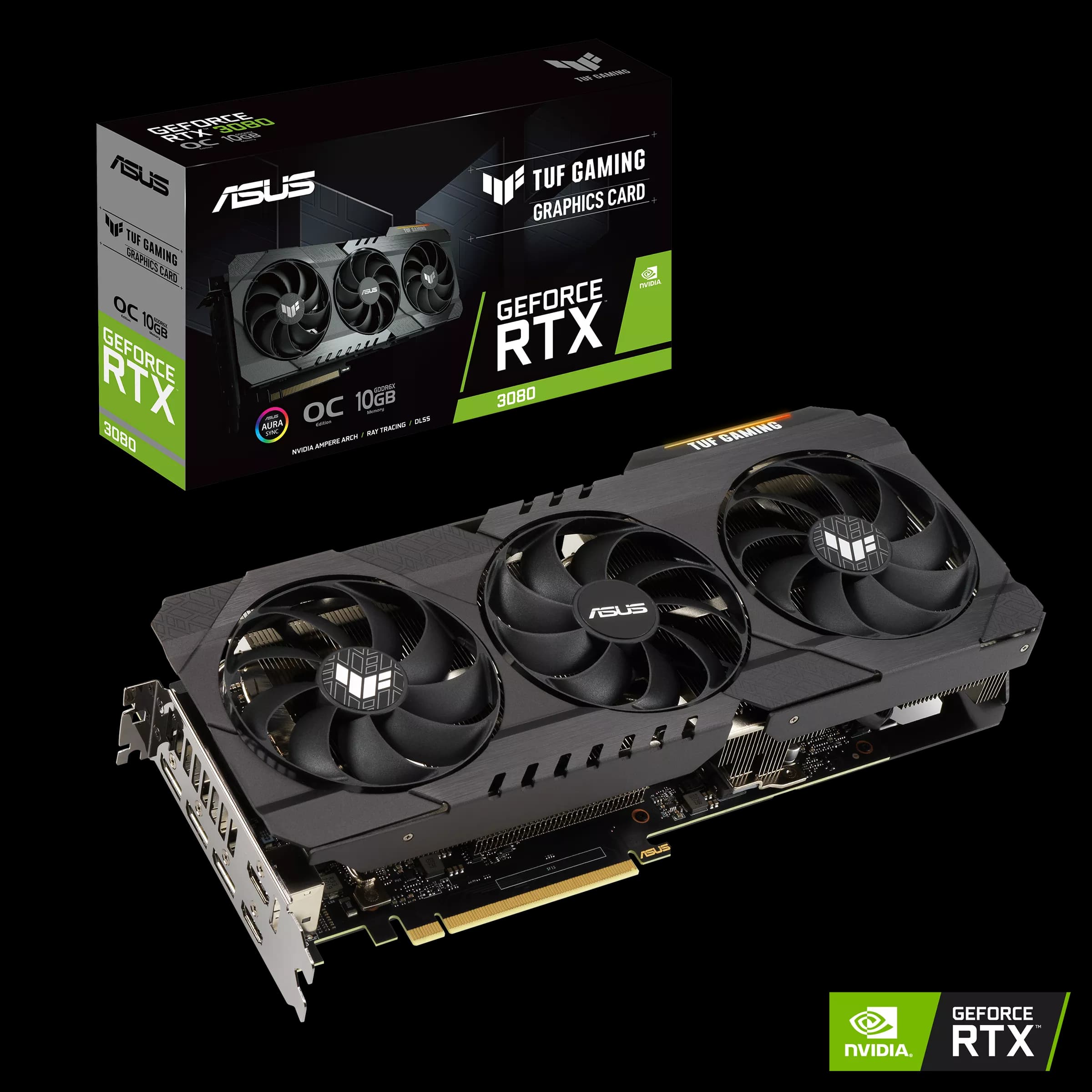 کارت گرافیک ASUS TUF Gaming GeForce RTX™ ۳۰۸۰ OC 10GB G6X LHR