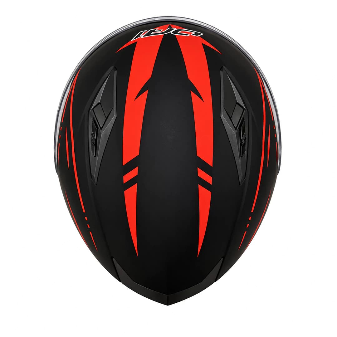 کلاه کاسکت بدون فک DA1 مدل 402MATT BLACK GERAPHIC RED — تصویر ۷