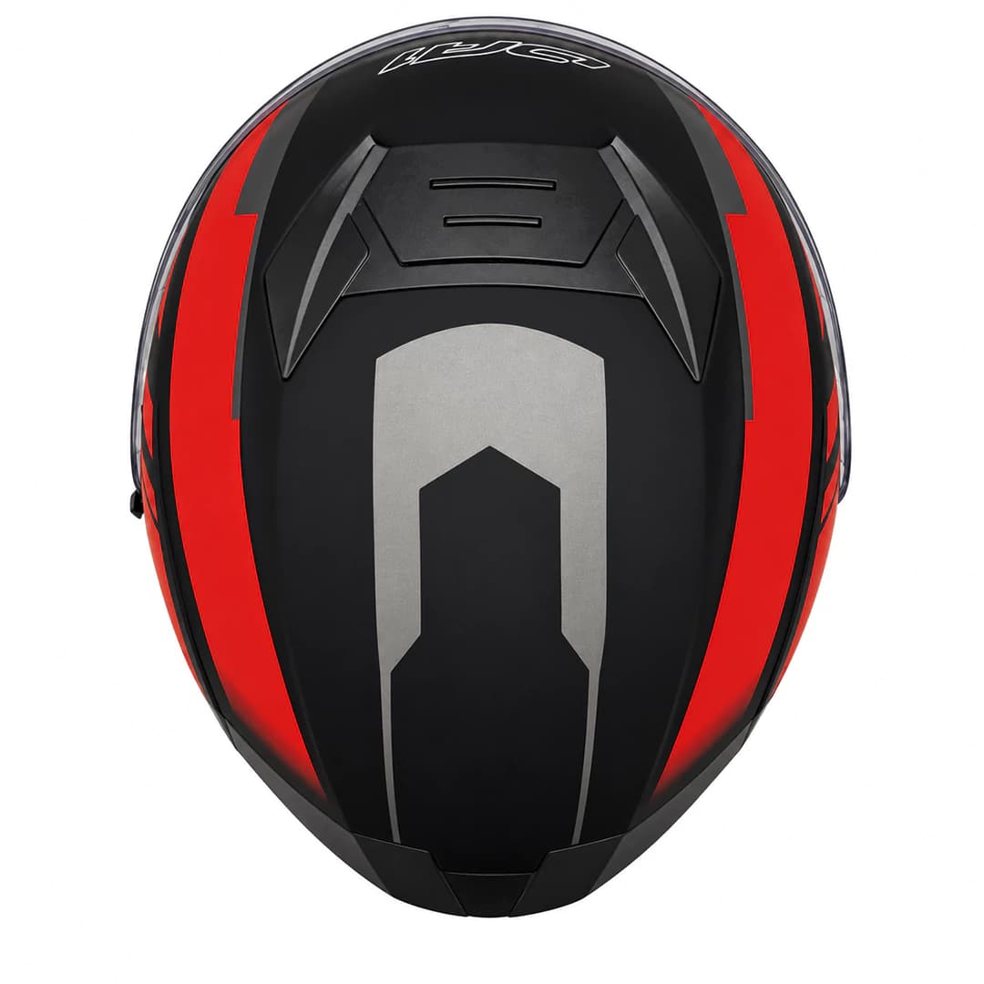کلاه کاسکت بدون فک DA1 مدل 405MATT BLACK GRAPHIC RED — تصویر ۵