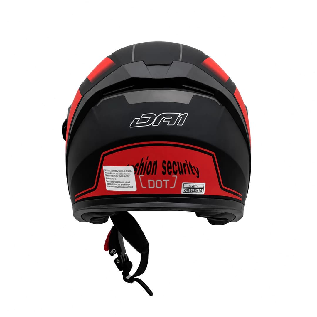 کلاه کاسکت بدون فک DA1 مدل 405MATT BLACK GRAPHIC RED — تصویر ۷