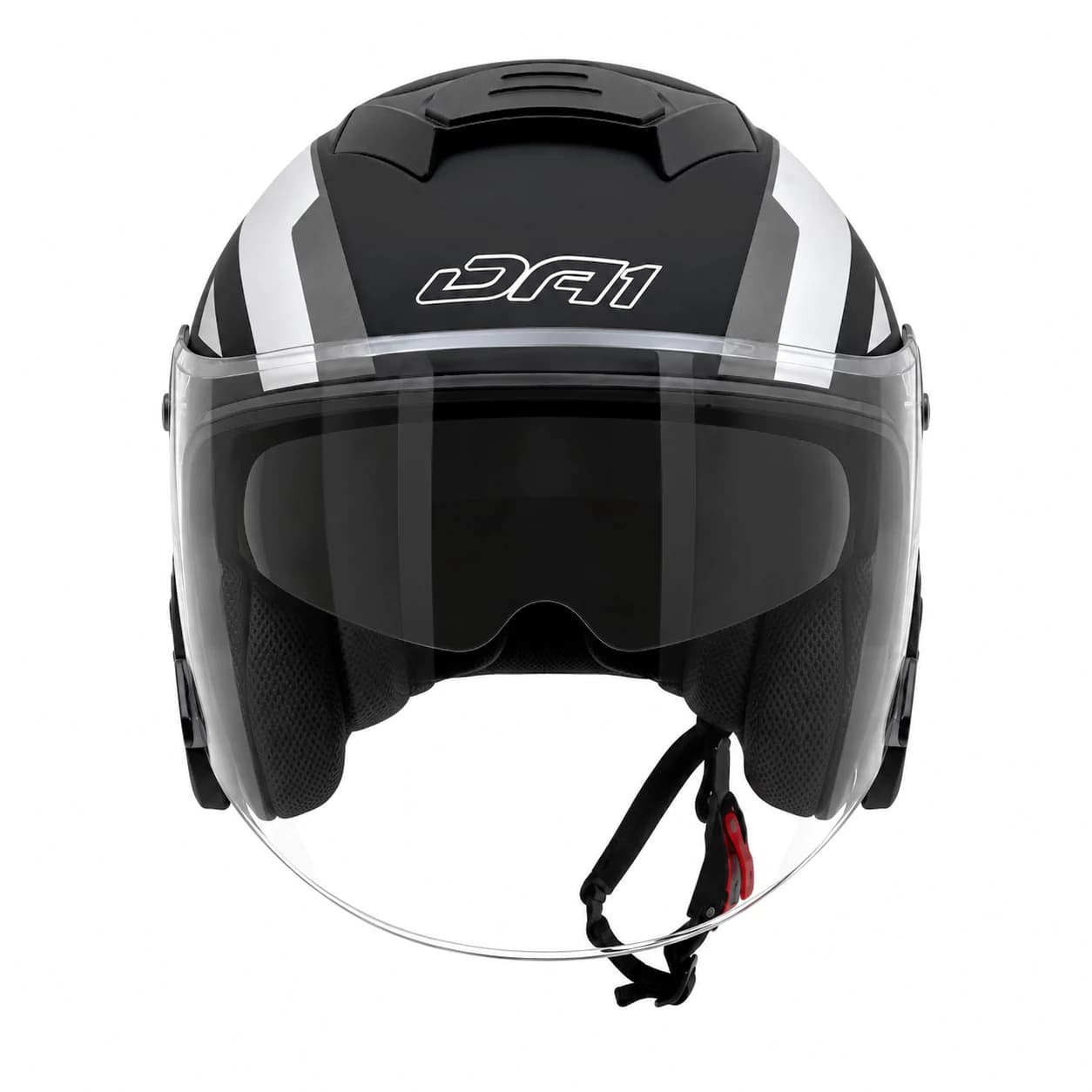 کلاه کاسکت بدون فک DA1 مدل 405MATT BLACK GRAPHIC SILVER — تصویر ۷