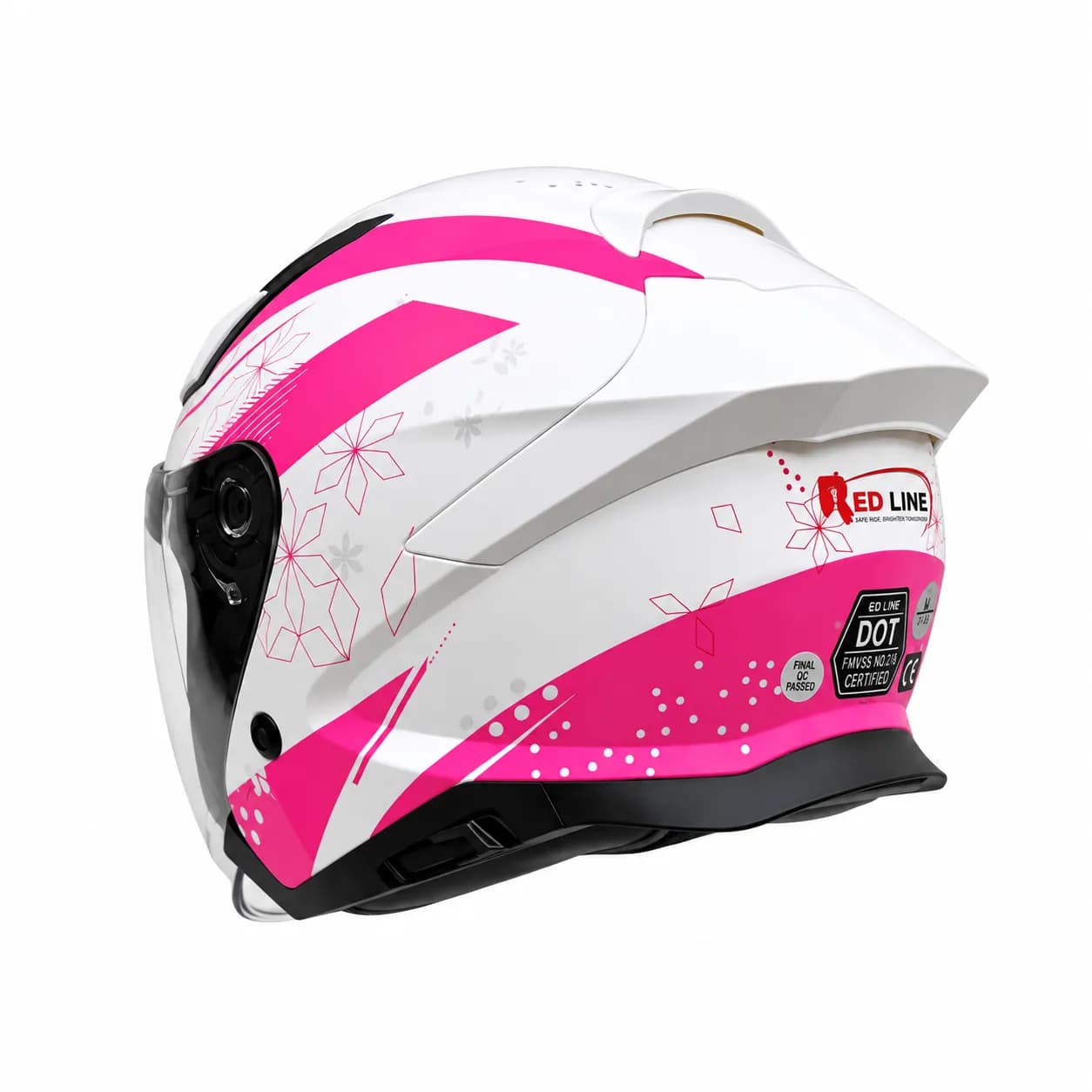 ‏کلاه کاسکت بدون فک ردلاین مدل 16-965 WHITE PINK WIND — تصویر ۳