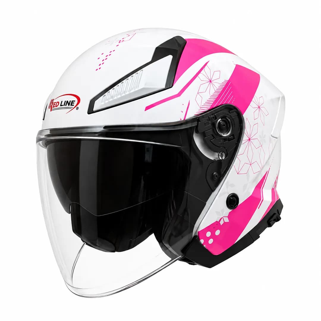 ‏کلاه کاسکت بدون فک ردلاین مدل 16-965 WHITE PINK WIND