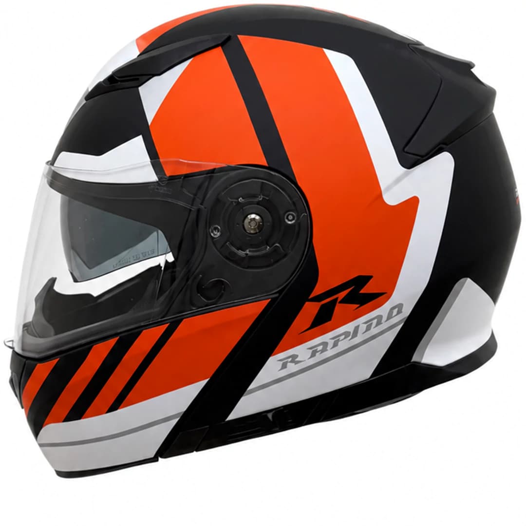 کلاه کاسکت فک متحرک راپیدو مدل 950MATT BLACK WHITE ORANGE — تصویر ۲