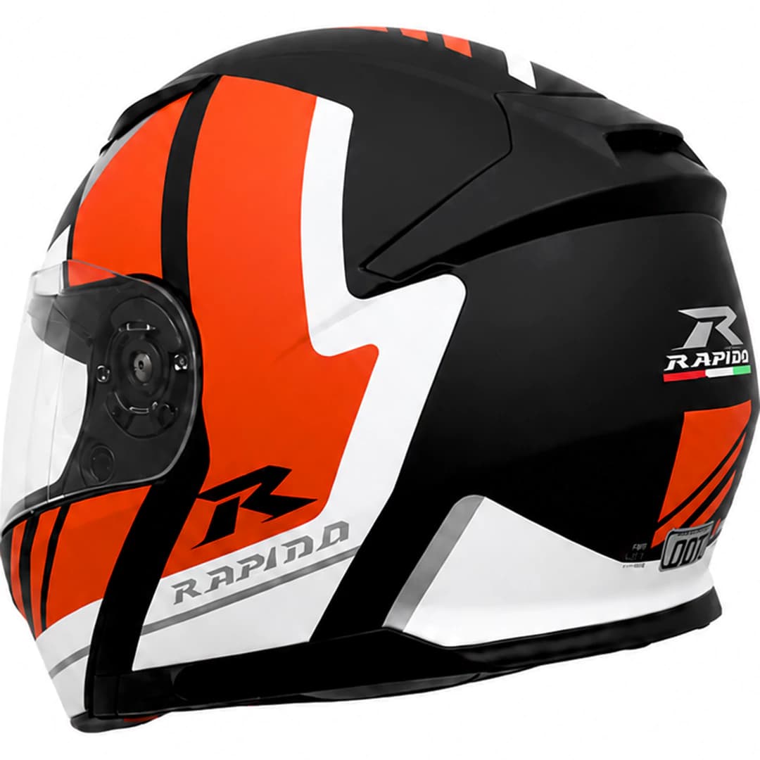 کلاه کاسکت فک متحرک راپیدو مدل 950MATT BLACK WHITE ORANGE — تصویر ۴
