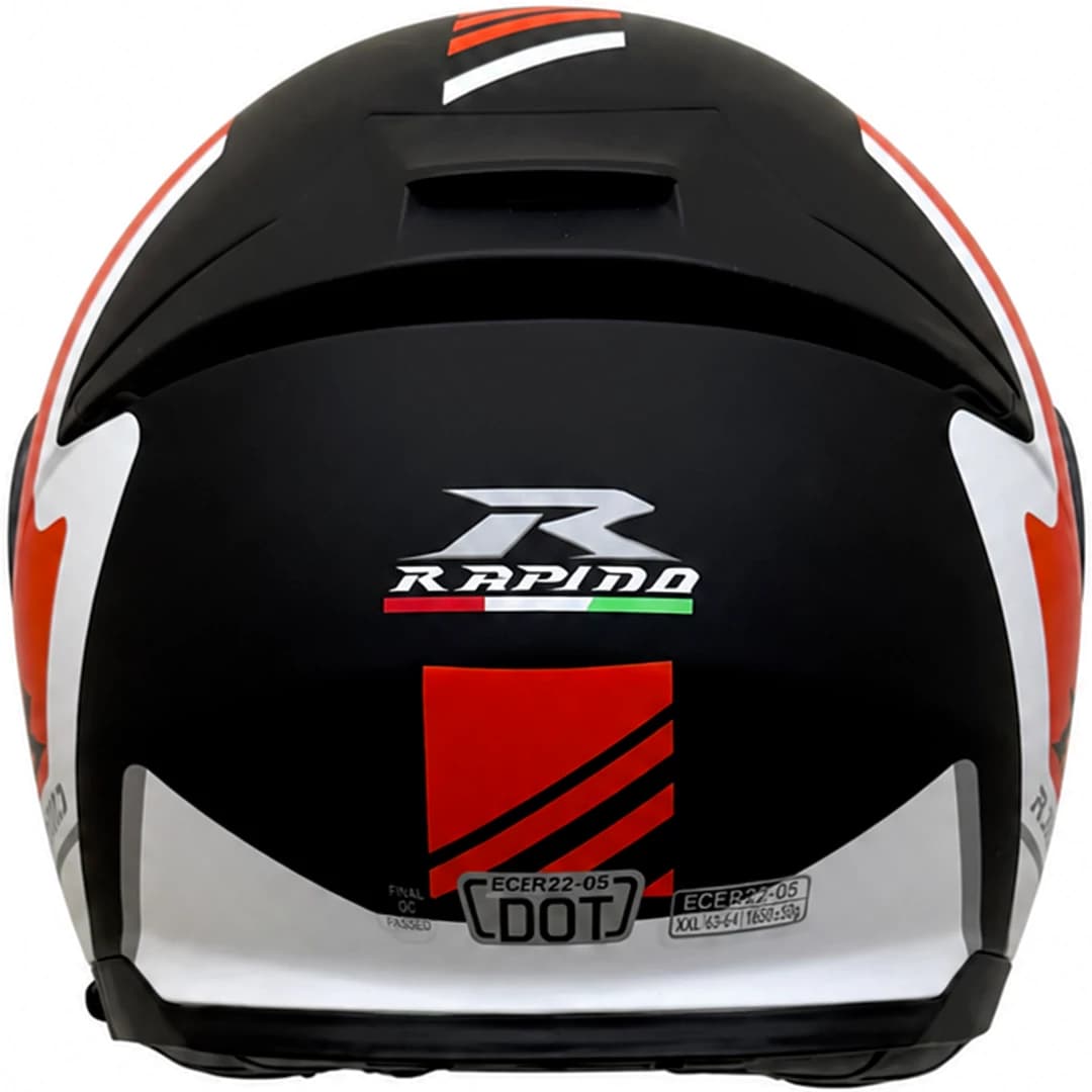 کلاه کاسکت فک متحرک راپیدو مدل 950MATT BLACK WHITE ORANGE — تصویر ۵